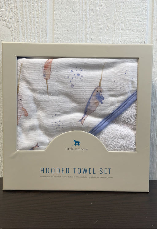 secondhand Little Unicorn Hooded Towel Set, Narwal