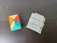 used Tegu Pocket Pouch Prism Magnetic Wooden Block Set