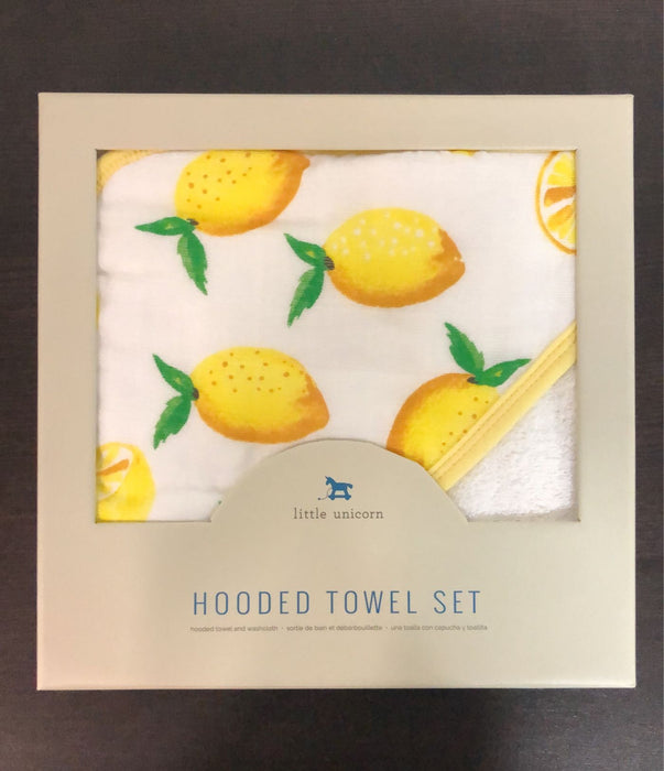 used Little Unicorn Hooded Towel Set, Lemons