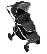 used Mockingbird Single to Double Stroller, 2022, Silver with Black Leather, Watercolor Drops, Black