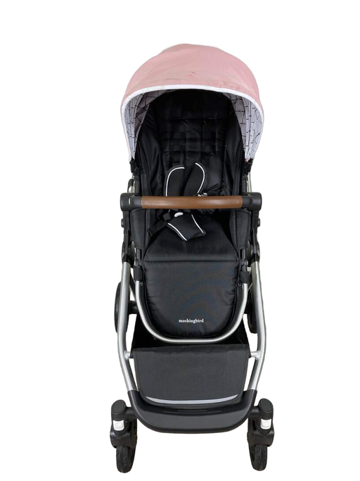 secondhand Mockingbird Single to Double Stroller, 2022, Silver with Penny Leather, Bloom, Windowpane