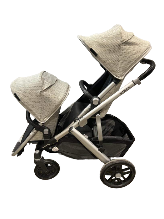 secondhand UPPAbaby VISTA V2 Double Stroller, 2019, Sierra (Dune Knit)