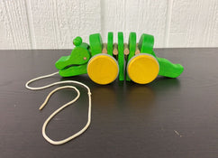 secondhand Plan Toys Wooden Dancing Alligator Push And Pull Toy