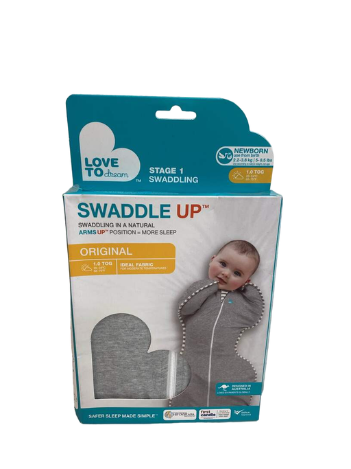 used Love To Dream Swaddle UP Original 1.0 Sleep Sack, Newborn, Gray