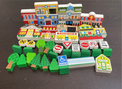 used Melissa & Doug Wooden Town Playset