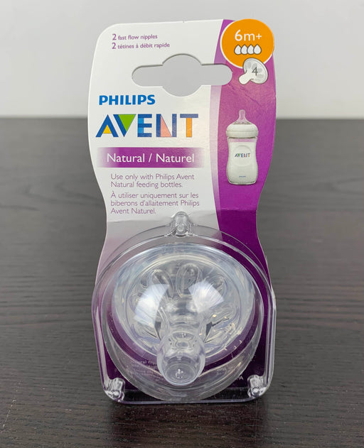 secondhand Philips Avent Natural Fast Flow Nipples, 2pk