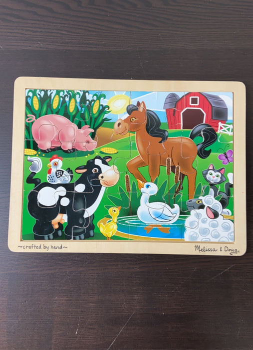 used Melissa & Doug 12-Piece Wooden Jigsaw Puzzle