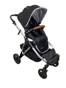 used Mockingbird Single to Double Stroller, 2023, Silver with Black Leather, Watercolor Drops, Black