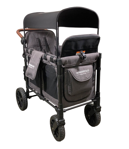 used Wonderfold W2 Luxe Multifunctional Double Stroller Wagon, 2022, Charcoal Gray