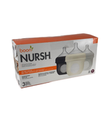 used Boon Nursh Bottles, 3 Pack, 4oz, Grey Multi