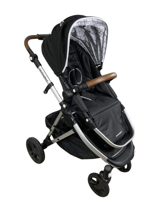 used Mockingbird Single Stroller, 2022, Black, Windowpane, Silver With Penny Leather