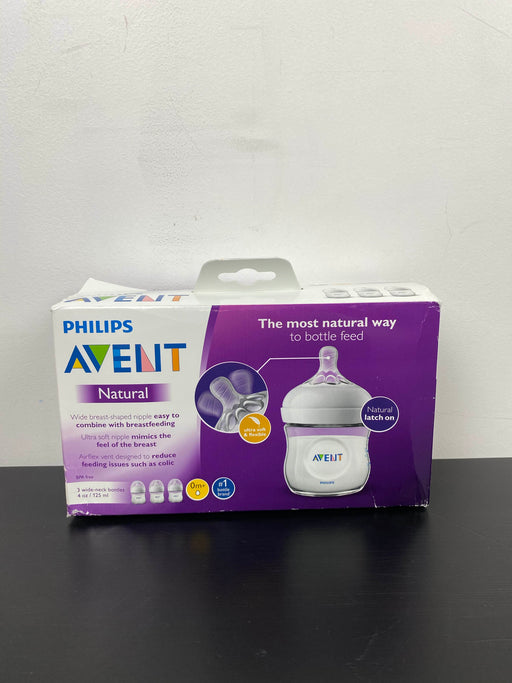 used Philips Avent Natural Baby Bottle, 4oz, 3pk, Clear