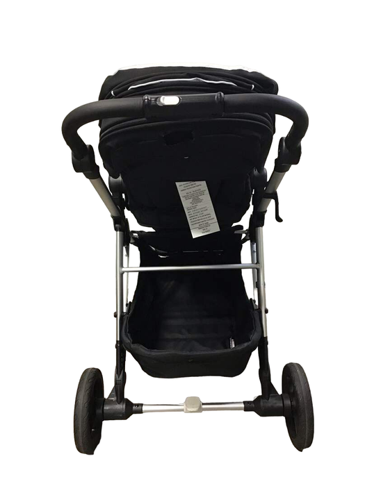 Mockingbird Single Stroller, 2022, Black, Watercolor Drops, Silver With Black Leather