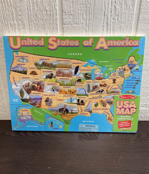 used Melissa & Doug USA Map Wooden Puzzle