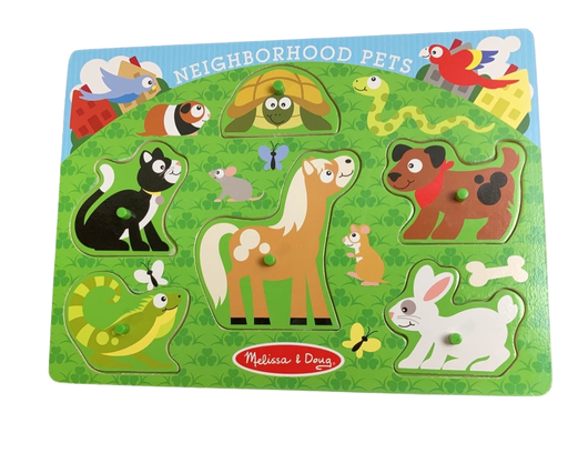 used Melissa & Doug Wooden Puzzle, Neighborhood Pets