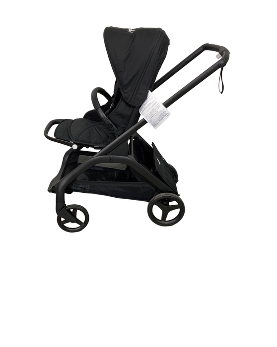 secondhand Bugaboo Dragonfly Bassinet and Seat Stroller, 2023, Black, Midnight Black, Midnight Black