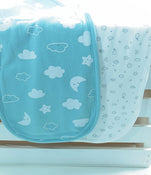 secondhand Carter's Burp Burp Cloth Set 4pk, -white/blue