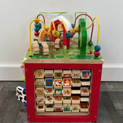 used B. toys Zany Zoo Wooden Activity Cube