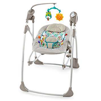 used Bright Starts Rock And Swing 2 n 1 Jungle Stream Grey