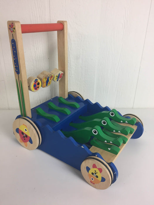 used Melissa & Doug Deluxe Chomp and Clack Alligator Wooden Push Toy And Activity Walker