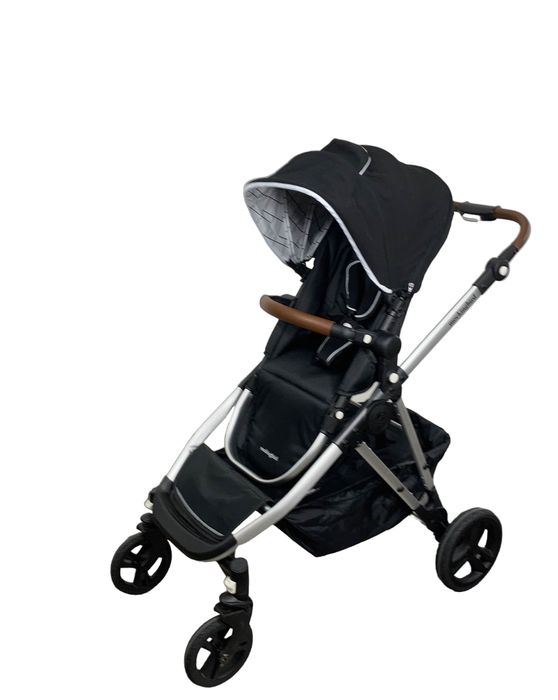 used Mockingbird Single to Double Stroller, Windowpane, Black , Silver with Penny Leather, 2023