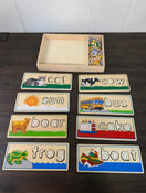 secondhand Melissa & Doug See & Spell Wooden Educational Board and Wooden Vehicles