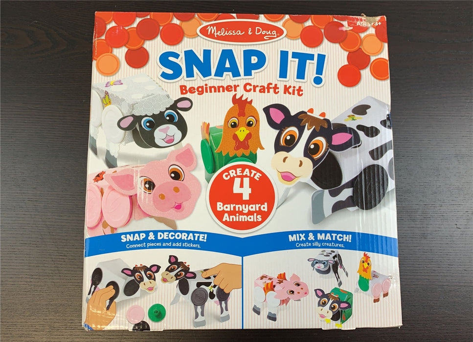 used Melissa & Doug Snap It! Barnyard Farm Animals Beginner Craft Kit – Pig, Sheep, Cow, Chicken