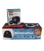 secondhand SlumberPod 3.0 Sleep Canopy with Fan, Navy with Night Sky Accents