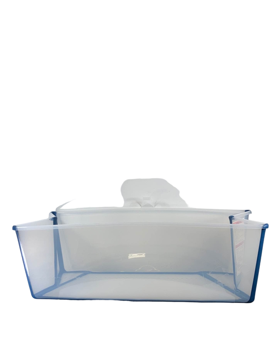 used Stokke Flexi Bath Foldable Baby Bathtub, Transparent Blue, XLarge