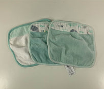 used Just Bath Washcloth Set, - blue with whales