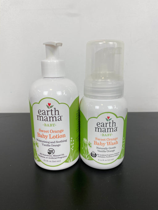 used Earth Mama Body Wash 5.3 oz & Baby Lotion 8 oz, Sweet Orange