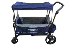 secondhand Wonderfold X2 Push + Pull Double Stroller Wagon, 2019, Navy