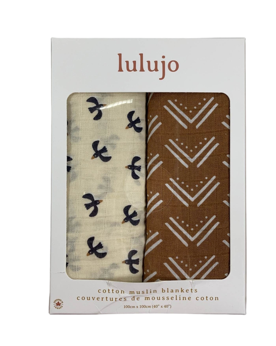 used Lulujo Muslin Swaddle Blankets 2 Pack