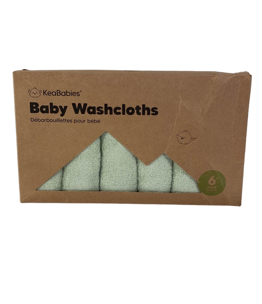 used KeaBabies Bamboo Washcloths 6 Pack, Pistachio