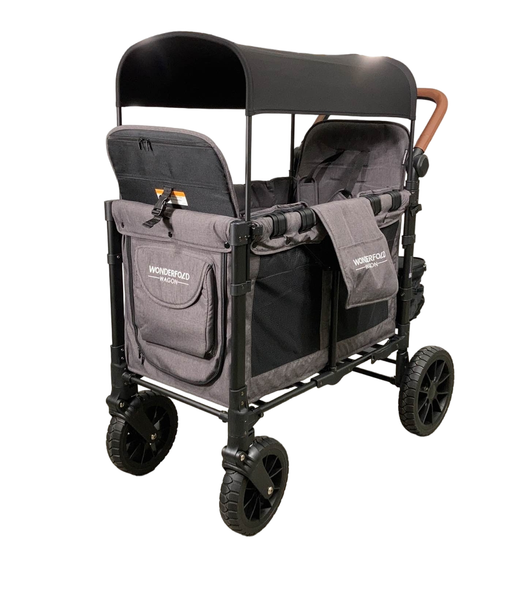 used Wonderfold W2 Luxe Multifunctional Double Stroller Wagon, 2022, Charcoal Gray