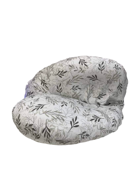 secondhand Boppy Total Body Pregnancy Pillow, Gray Scattered Leaves