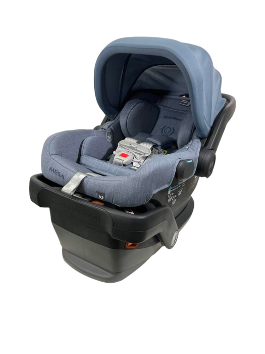 used UPPAbaby MESA V2 Infant Car Seat, 2023, Gregory (Blue Melange Merino Wool)