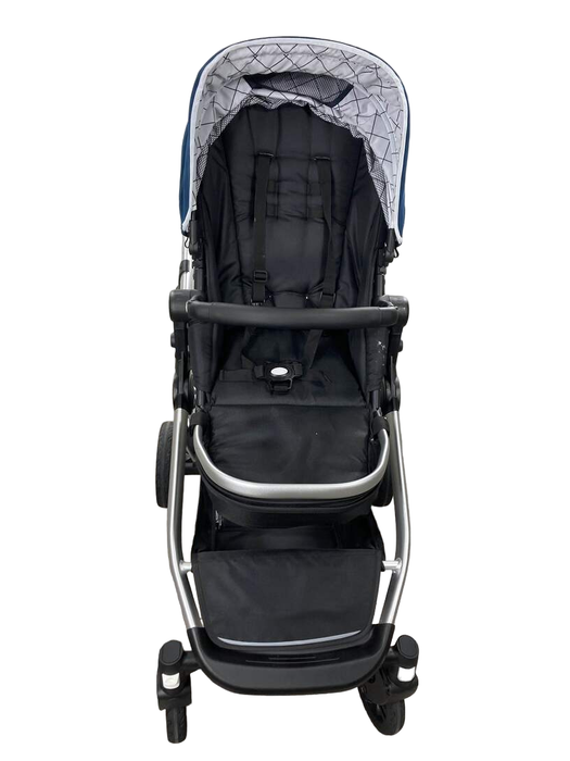 secondhand Mockingbird Single to Double Stroller, 2022, Silver with Black Leather, Windowpane, Sea