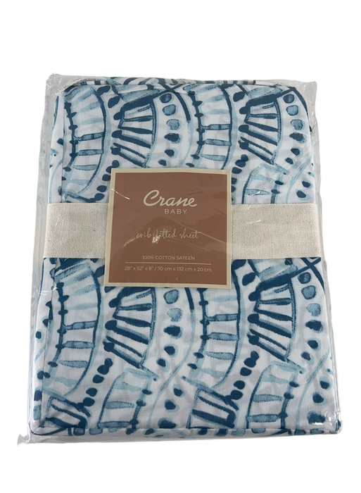 used Crane Baby Crib Fitted Sheet, Indigo Waves