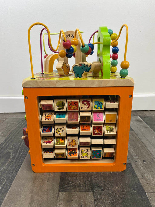 used B. toys Zany Zoo Wooden Activity Cube