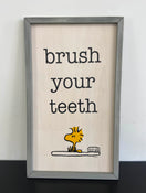 used Pottery Barn Kids Peanuts Bathroom Art, Brush Your Teeth