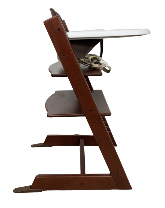 secondhand Stokke Tripp Trapp High Chair with Baby Set and Tray, Walnut, White