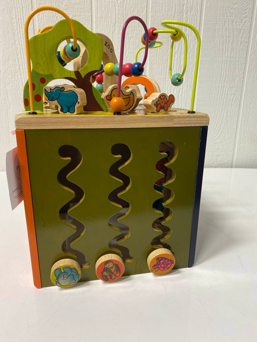 used B. Toys Zany Zoo Wooden Activity Cube