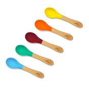 used Avanchy Bamboo Baby Spoons 5-Pack, Blue Edition