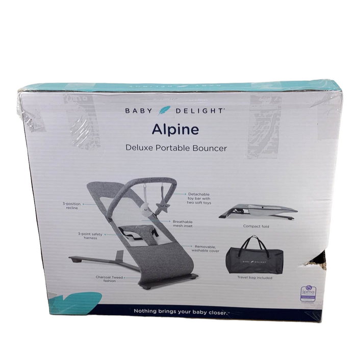 Baby Delight Go With Me Alpine Deluxe Portable Bouncer, Charcoal Tweed