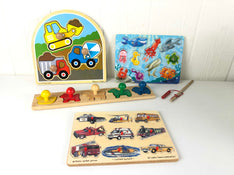 used BUNDLE Melissa & Doug Wooden Puzzles