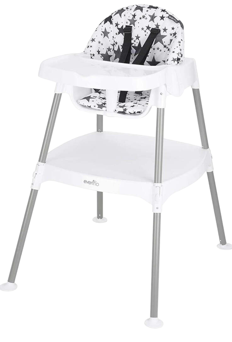 used Evenflo 4-in-1 Eat & Grow Convertible High Chair, Pop Star Grey