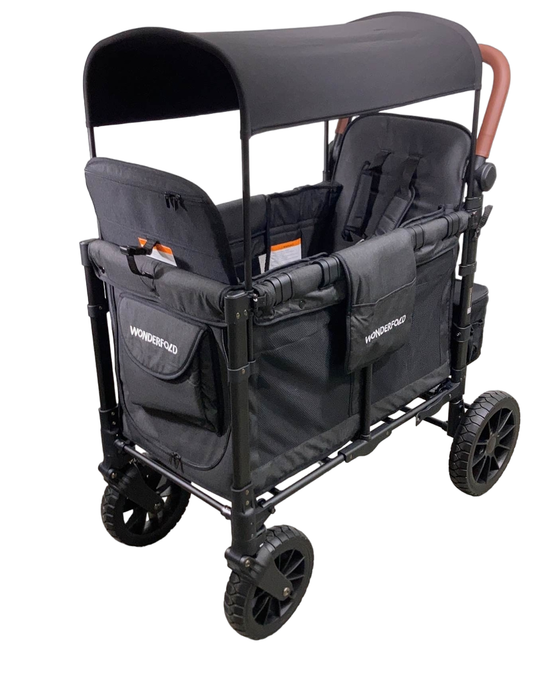 used Wonderfold W2 Luxe Multifunctional Double Stroller Wagon, 2023, Volcanic Black