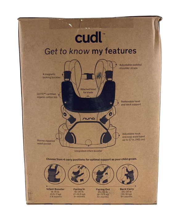 secondhand Nuna Cudl Baby Carrier, Softened Shadow