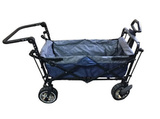 secondhand Wonderfold S4 Push & Pull Premium Utility Folding Wagon with Canopy, Blue, CP Model